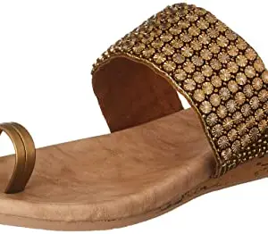 Metro Women's Antique Gold Slingback Slipper (32-1426)
