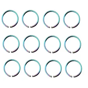 fashion accessories Surgical Steel 8mm No Rusting Clip-On Non-Pierced Nose Ring For Women And Girls (SKYBLUE-12)