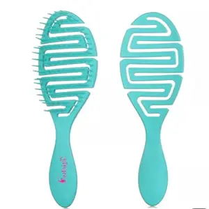 Feelhigh Eco-Friendly Naturals Wet or Dry Curly Hair brush (Blue)