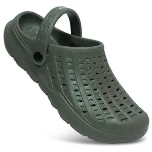 Cresta Men Clogs| Lightweight and Comfortable| Sandals with Adjustable Back Strap ||Clogs for Men Olive