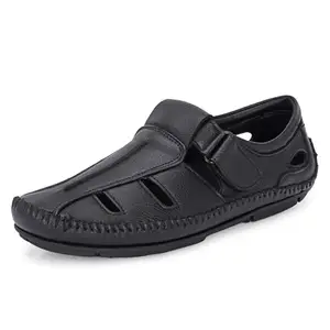 Centrino Sandal for Men | Enhanced Grip Insole for Superior Stability | Modern & Stylish Design with Adjustable Straps | Lightweight & Comfortable Footwear for All-Day Wear 7332-1_Black_6