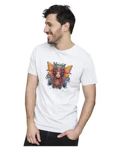 ALLEN BLACK Men's & Women's Regular Fit 100% Cotton T-Shirt (GRILSPIL29-White XL Men Round_)