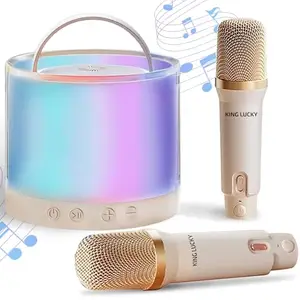 TOYLOGY ENTERPRISES Mini Karaoke Machine for Kids, Small Bluetooth Speaker with 2 Wireless Microphones for 4, 5, 6, 7, 8,9,10,11,13 Year Old Girl, Birthday, Children's Day (2)