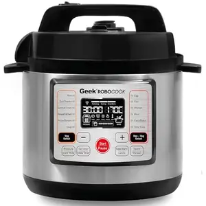 Geek Robocook Hexa 11-in-1 Automatic Electric Pressure Cooker 6 Litre | 2 Year Warranty | 17 India Preset Menu, Instant Electric Cooker Pot, Multipurpose Stainless Steel Electric Rice Cooker (Silver) price in India.