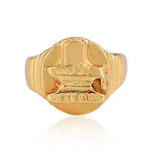 Zumrut� Gold Plated Asht-Dhatu Shiva Lingam/Shivling Design Spiritual Finger Ring Hindu Temple jewellery For Man & Women