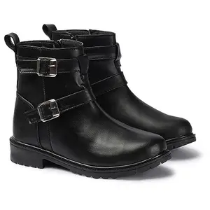 STRASSE PARIS Women's Boots | Faux Leather, Trendy, Comfortable, Zipper & Buckle Boots