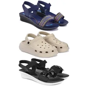 Women's Comfortable Sandal,Casual Lightweight Sandal for Everyday Wear | (COMBO-3)-1935-OO1-1969-8-EURO-39