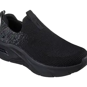Skechers Men's Arch Fit D'lux Key Journey Shoe, Black/Black, 12
