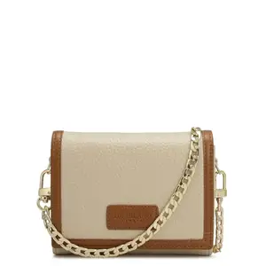 Da Milano White Leather Sling Wallet for Women (10330)