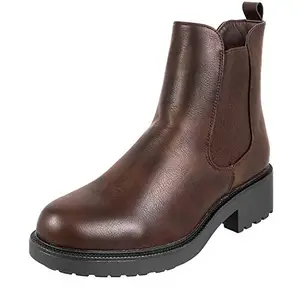 Mochi Womens Synthetic Brown Boots (Size (5 UK (38 EU))