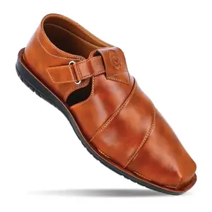 WALKAROO Men's Tan Sandals (WG5776) 6 UK