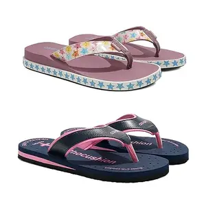 ASIAN Women's Slipper Combo Pack of 2 Daily Used Flip-Flops & Slippers | Lightweight With Multicolor Eva Outsole Chappals For Women's & Girl's