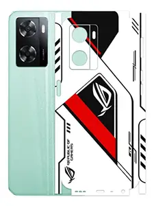 AtOdds - Oppo A57 Mobile Back Skin Rear Screen Guard Protector Film Wrap (Coverage - Back+Camera+Sides) (Rog Red)