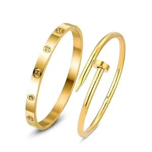 MIAMI bracelet for women Stylish Bangles for women Adjustable Anti Tarnish Bracelet for girls 2 rose gold Kada for Women Accessories Anti Tarnish Jewellery Stainless Steel Cuff Bracelet gifts Combo