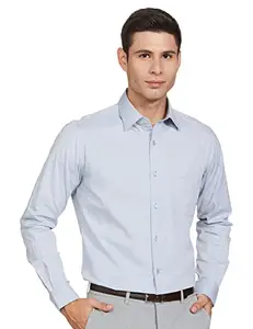 RAYMOND Men's Structure Slim Shirt (RMSX11695-G3_Medium Grey XL)