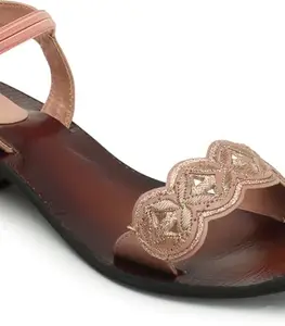 Picktoes PT-541 Women's Pink Synthetic Leather Casual Heel Sandal