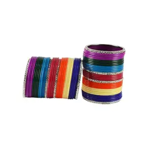 MAYA FASHION Multi Stone Acrylic-Brass Bangle Elegant Extra Large Size Bangle | Perfect Fit for Plus Size banglesTrendy and Comfortable Fit for woman and girls | (Sku-ban1294)