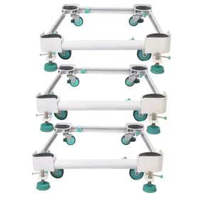 HGTS Refrigerator Trolley/Stand with Wheels, 100% Metal Body, Load Capacity Upto 150 Kg, Adjustable Mechanism for All Front/Top Load Refrigerator (Set of 3).