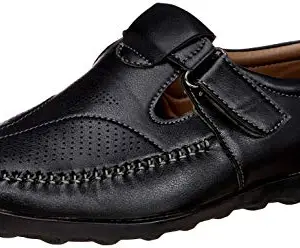 Centrino Black Sandals & Floaters-Men's Shoes-8 UK (2313)