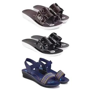Women's Comfortable Sandal,Casual Lightweight Sandal for Everyday Wear | CL-(COMBO-3)-1987-1989-1935-7
