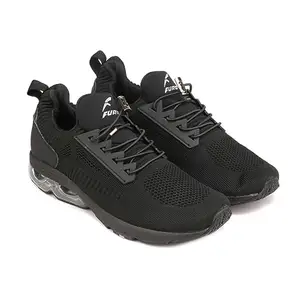 FURO Lace Up Comfortable Stylish Outdoor Running Sports Shoes for Men R1038 Black