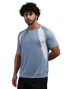 CHKOKKO Gym Tshirt for Men Workout Regular Fit Sports Activewear Man Tshirts with Round Crew Neck and Half Sleeves for Yoga Running&Outdoor Activities