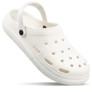WALKAROO BOTOWI Clogs for Men's |Light Weight and Comfortable|Stylish Slip-On Design for Everyday Use|BW97541 White