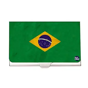 Designer Visiting Card Holder Nutcase -Brazil Vintage Distressed Flag