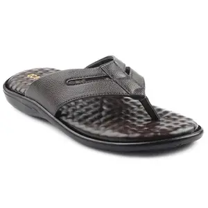Liberty Coolers HML 2E Casual Slipper For Men With PU Sole | Comfortable and Lightweight | Trendy Design | Soft Insole | Stylish Footwear and Cushioned Footbed (Brown 40EU)