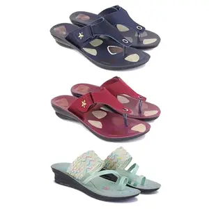 Women's Comfortable Sandal,Casual Lightweight Sandal for Everyday Wear | (COMBO-3)-1973-1974-1954-6