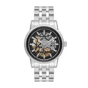 Michael Kors Hutton Silver Automatic Stainless Steel Watch MKO1076