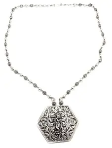 PH Artistic Necklace Krishna 925 Sterling Silver Tribal Temple Jewelry Handmade Women Gift India G803