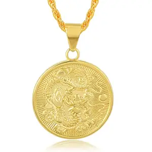 Memoir Brass Goldplated Dragon design medallion Fashion Pendant Men Women (PCJK2983)