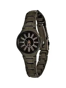 A1 Pure Causal Watch and Dail Colour Black Strap Colour Black Acttractive Watch for Strap Material Steinless Steel for Women,Girls