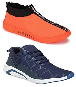 Axter Men Multicolour Latest Collection Sports Running Shoes-Pack of 2 (Combo-(2)-1244-9217)