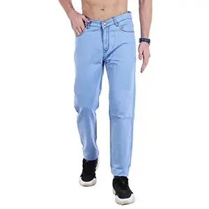 Kevin Blues Men's Relaxed Fit Jeans (38, Light Blue)