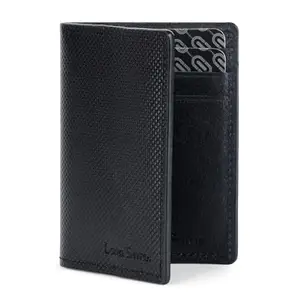 LOUIS STITCH Mens Spanish Leather Black Bifold Wallet Purse for Men with 4 Card Slots, 1 Additional Card Holder, RFID Protected Slim Purse (LSWL-07-CHDTJB-100)