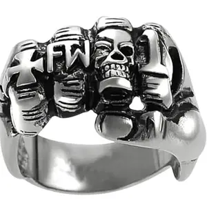 Myginie.in Rings For Men Iron Fist Biker Ring Adjustable
