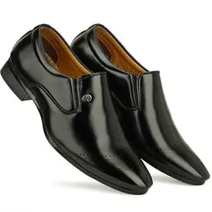 Fashion Formal Shoe Slip on for Men with a Smart and Sleek Upper, Crafted Leather (Shoes Black 6 003)