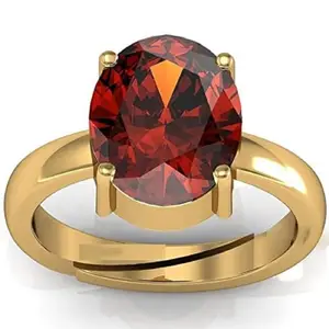 SIDHARTH GEMS 12.25 Ratti 11.00 Carat Natural Gomed Hessonite Stone Astrological Gold Plated Ring Adjustable for Men and Women (Lab - Tested)