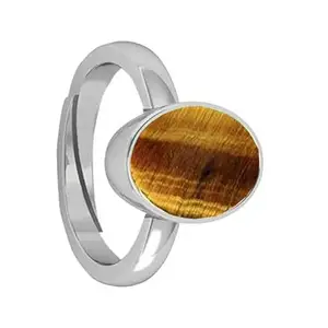 DAURAYA GEMS 3.55 Carat Deluxe Quality Natural Tiger's Eye Stone Panchdhatu (Adjustable Ring Free Size Anguthi) Gemstone By Lab Certified(Top AAA+) Quality For Men and Women,s (NOQRP0244)