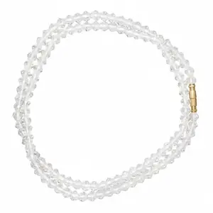 White Glass Beads Necklace for Women, Handmade Jewelry Necklace with Lightweight Beads, Pack of 1