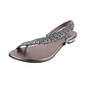 Mochi Womens Synthetic Gun Metal Sandals (Size (9 UK (42 EU))