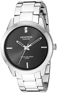 Armitron Men's Silver-Tone Bracelet Watch, 20/5409BKSV
