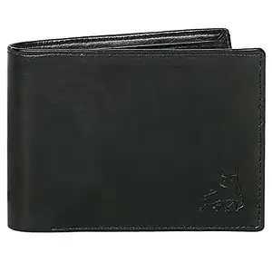 Zorfo Genuine Faux Lather Wallet with 5 Card Slot , Hidden Pocket & Premium Gift Box (Black)