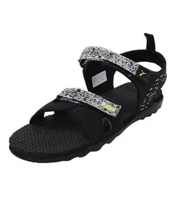 Puma Men's Street Walk Idp Black-Limepunch Sandal-9 Kids UK (37547601)