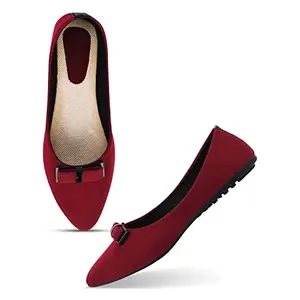 JM LOOKS Women's Belly Shoe Fashionable Slip-On Ballet & Casual Bellies Everyday Stylish & Durable Classic Design Belly for Women's & Girl's - Maroon