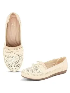XE Looks Soft,Comfortable & Stylish Cream Ballet Design sandal for women & Girls UK-6