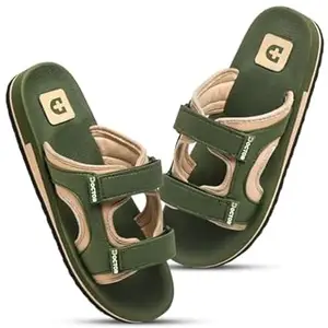 DOCTOR HEALTH SUPER SOFT Men’s Casual Slippers with Soft Cushioned Sole, Double Strap with Toe Loop Design, Lightweight Anti-Slip Everyday Wear Slippers for Home and Outdoor Use