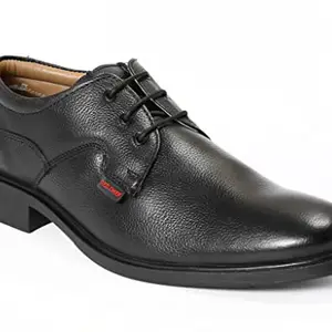 Red Chief Black Leather Formal Derby Shoes for Men